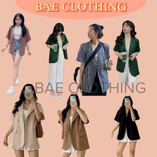 Áo Khoác nữ ULLAZANG BLAZER tay ngắn trẻ trung chất vải mịn dày dặn- Vest Nữ Khoác Ngoài 4 Cúc Mặc Đi Chơi