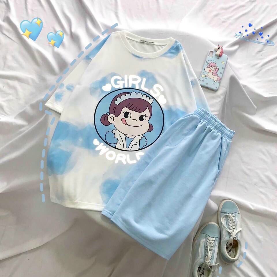 Set đồ bộ hoạt hình ❤️ Bộ mặc nhà Cartoon GIRL LOANG form rộng Freesize Molly Fashion
