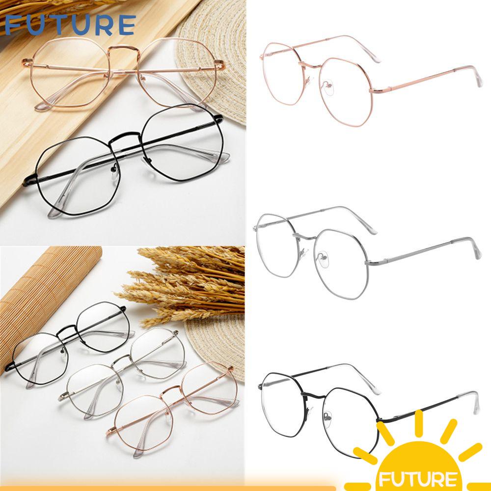 Mắt kính đọc sách cận thị siêu nhẹ gọng kim loại polygon -1.00~-4.0 độ thời trang dành cho nam và nữ