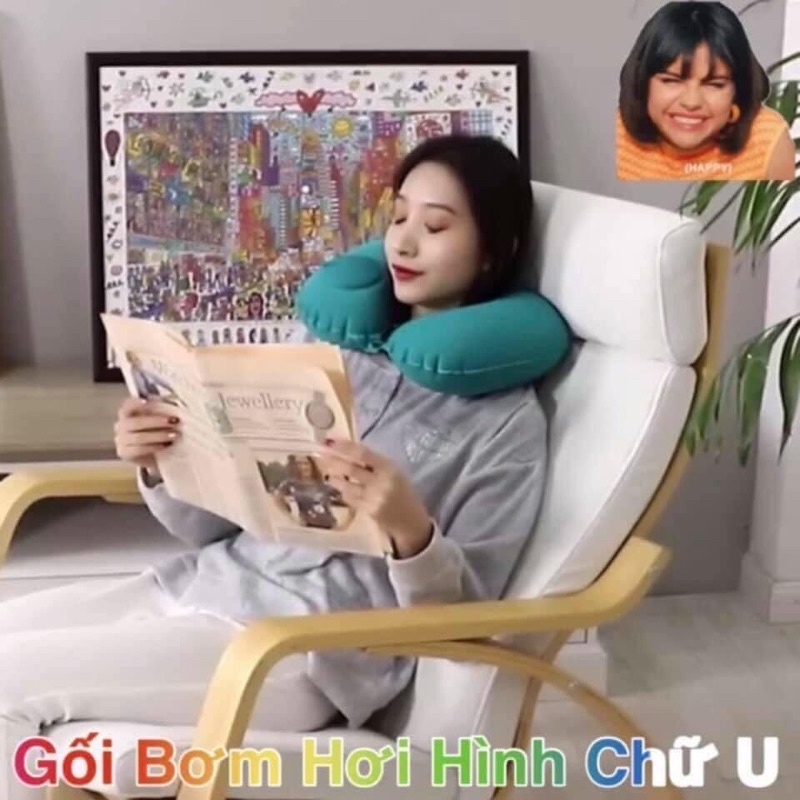 Gối cổ bơm hơi tự động