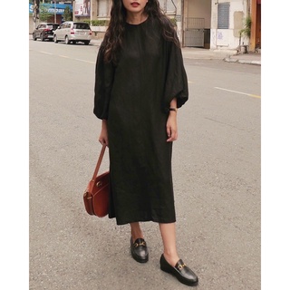 DE PLAGE - ĐẦM LINEN PUFF-SLEEVES