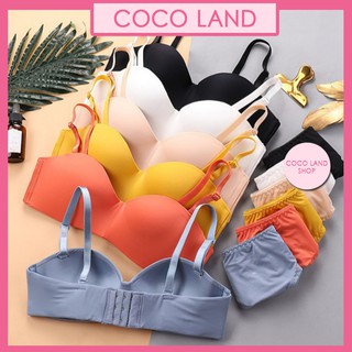 Áo ngực màu trơn thiết kế không gọng không đường may quyến rũ cho nữ Coco land