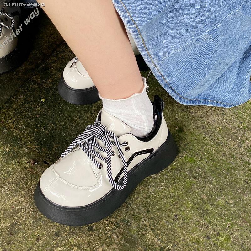 Giày da đế dày phong cách Nhật Bản thời trang mùa xuân dành cho nữ 2022