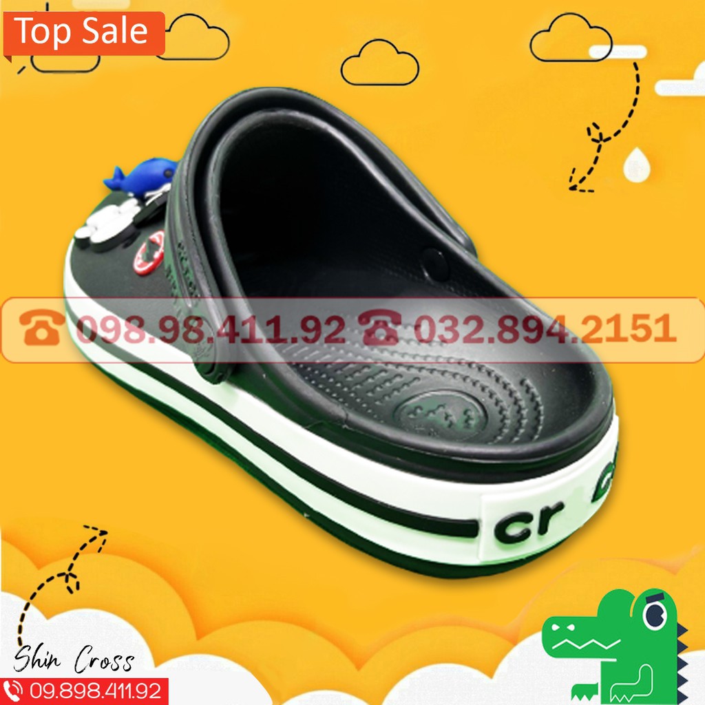 dép cross💖HOTREND💖dép cross đế bánh mì màu đen viền trắng DEPCRMAI882211 tặng thêm 12 sticker cross | BigBuy360 - bigbuy360.vn