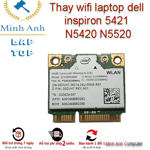 Thay wifi laptop dell inspiron 5421 N5420 N5520 - Wireless-N 2230