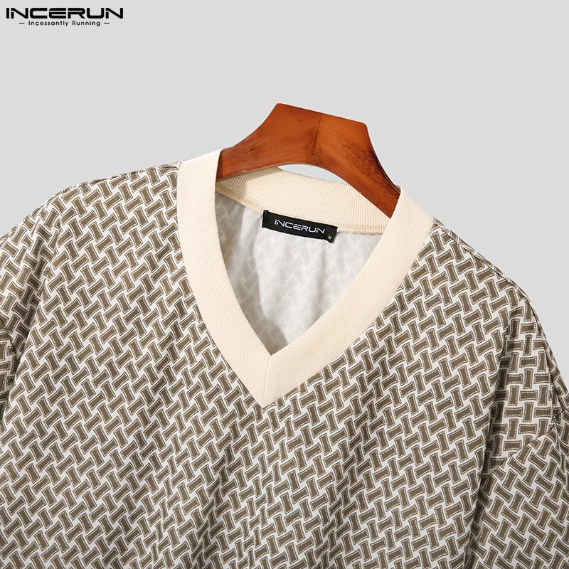 Áo thun INCERUN tay ngắn họa tiết in hoa thời trang mùa hè cho nam