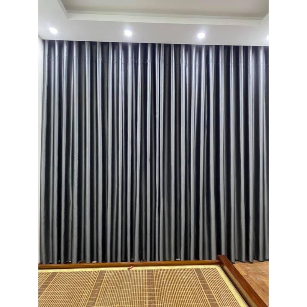 Rèm Cửa Xám Đen Chất Liệu Vải Gấm Chống Nắng Cực Tốt Nhiều Kích Thước Hoạ Tiết