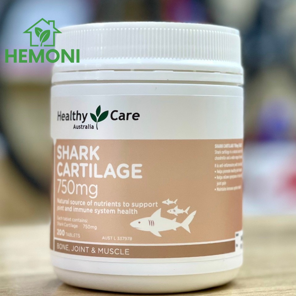 Healthy Care Shark Cartilage 750mg - Hỗ trợ điều trị các vấn đề về cơ xương khớp - 200 viên