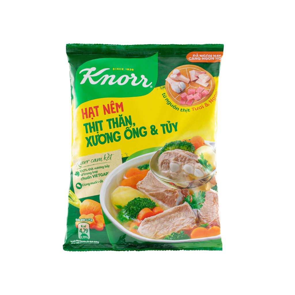 Hạt nêm thịt thăn, xương ống, tủy Knorr gói 900g