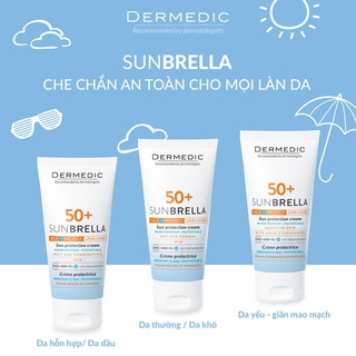 (CHÍNH HÃNG) Kem chống nắng Dermedic Sunbrella spf 50 cho da dầu mụn