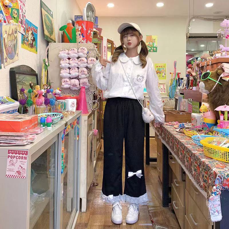 Quần Hormones ống rộng thắt nơ dễ thương cho nữ