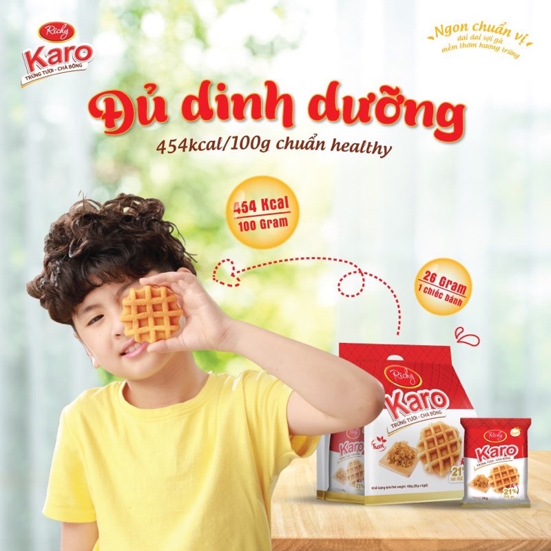 Bánh tươi chà bông karo richy bịch 6 Chiếc 156g