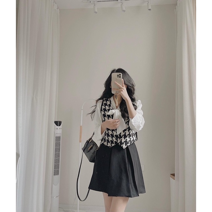 Set áo sơ mi + gile kèm chân váy siêu rẻ | BigBuy360 - bigbuy360.vn