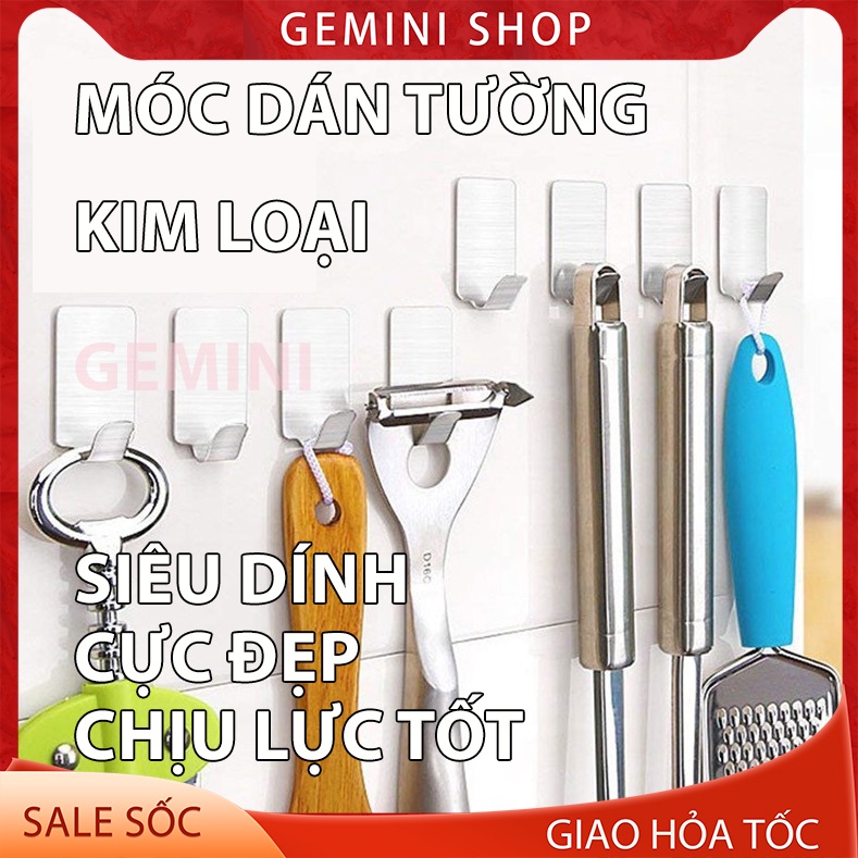 Móc treo đồ Inox 304 móc dán tường gạch men, kính - kèm keo dán siêu dính MKL