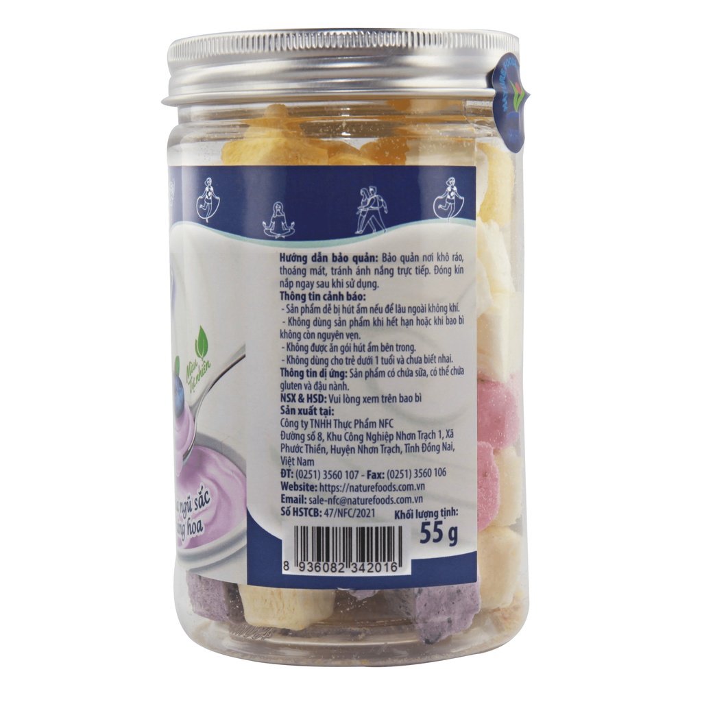 Sữa chua ngũ sắc sấy thăng hoa I-Yaua hũ 55g