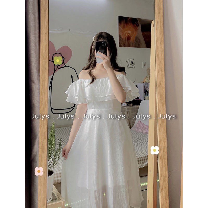 [Mã FAGREEN1505 giảm tới 30K đơn 99K] Váy trễ vai voan tơ (ảnh thật shop chụp kèm video cận chất) | BigBuy360 - bigbuy360.vn