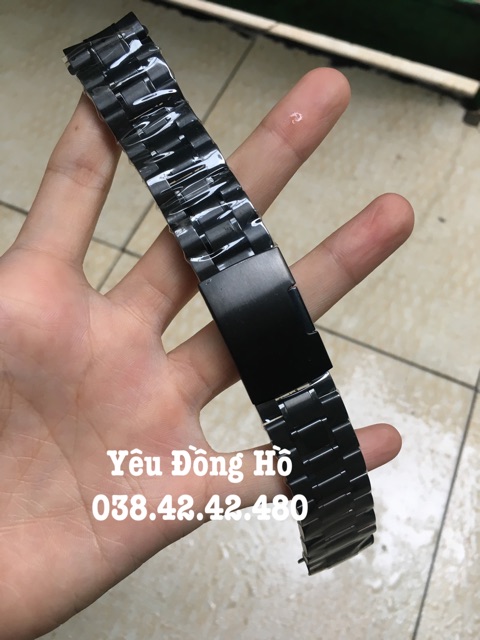 Combo dây đồng hồ + cây thay dây- inox đen