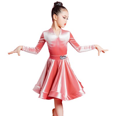 Lulita mùa đông Latin bé gái nhảy múa chuyên nghiệp thi đấu quy định trang phục trang phục dạ hội Dài Tay Hàn Quốc biểu 