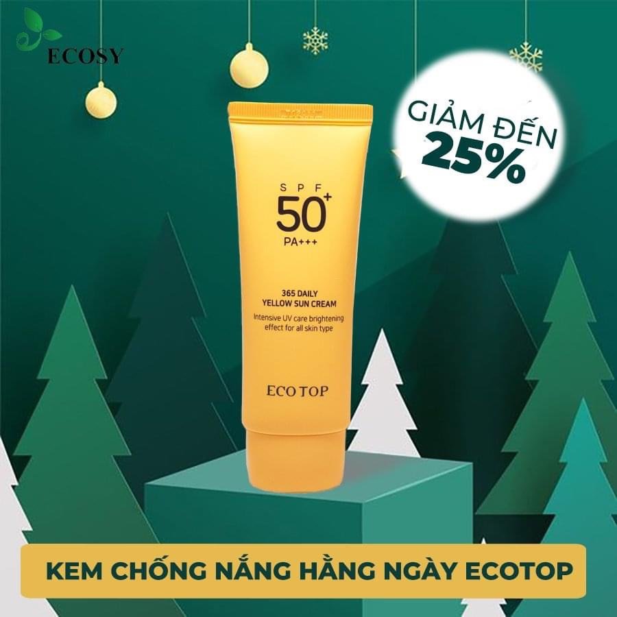 KEM CHỐNG NẮNG HẰNG NGÀY ECOTOP 365 DAILY YELLOW SUN CREAM SPF50+/PA+++ 70ML