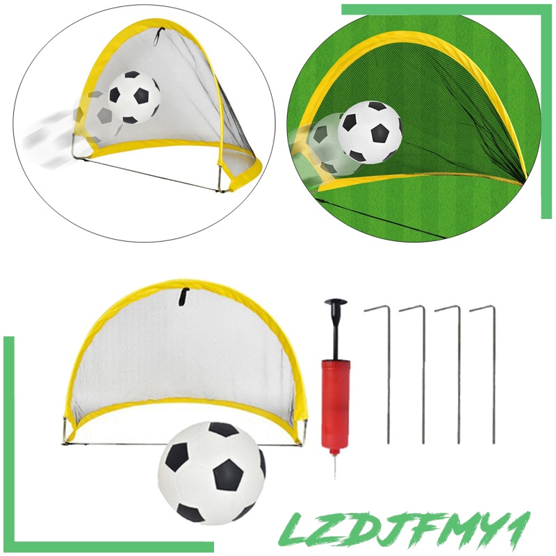 [giá giới hạn] Pop-up Soccer Goal Premium Foldable Durable Yellow Portable Goals Nets 60cm