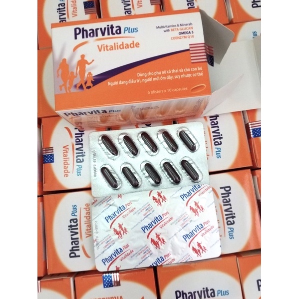 VIÊN UỐNG BỔ SUNG VITAMIN TỔNG HỢP PHARVITA [ HỘP 60 VIÊN VÀ LỌ 30 VIÊN]