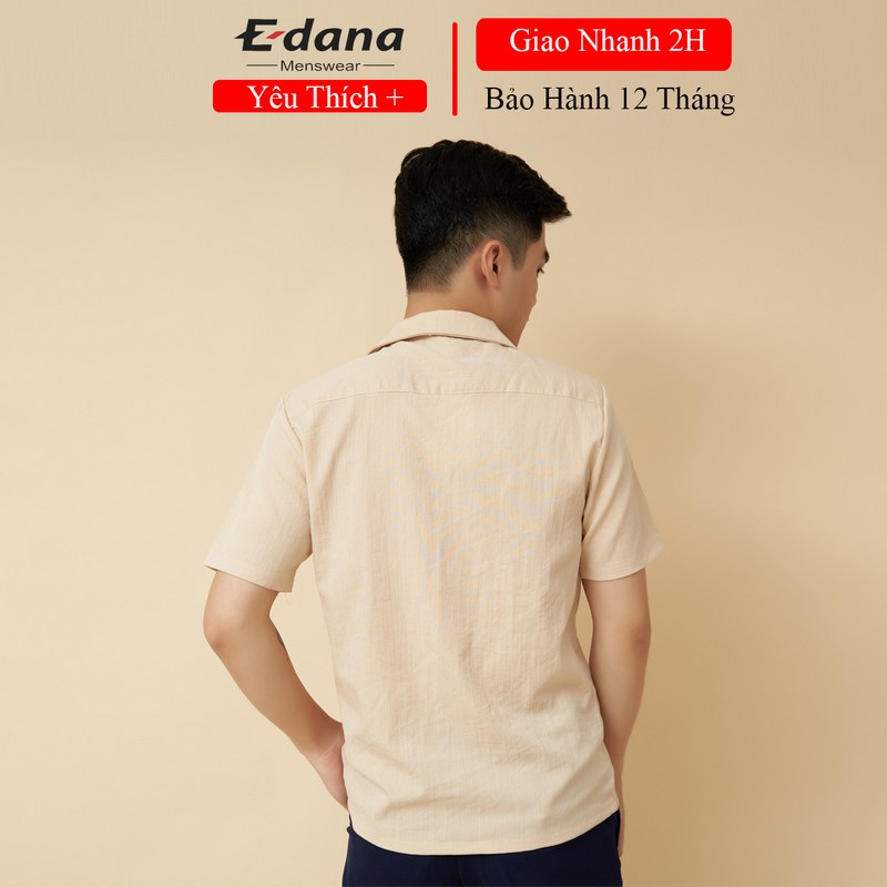 Sơ mi nam Edana Menswear vải đũi cổ vest cao cấp ngắn tay form rộng nhiều màu dành cân nặng 45 - 86kg | BigBuy360 - bigbuy360.vn
