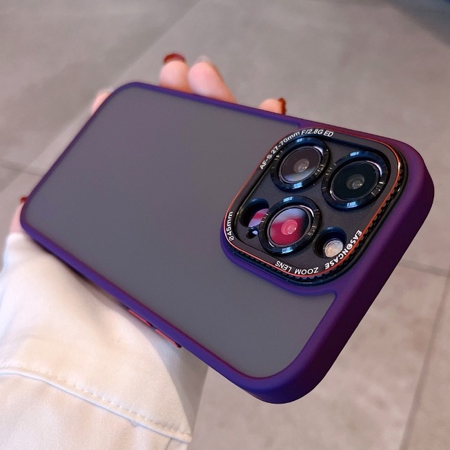 Mới! Ốp Điện Thoại Cứng Nhám Chống Vân Tay Có Nút Kim Loại Cho iPhone 14 Pro Max 14 plus 12 13 Pro Max