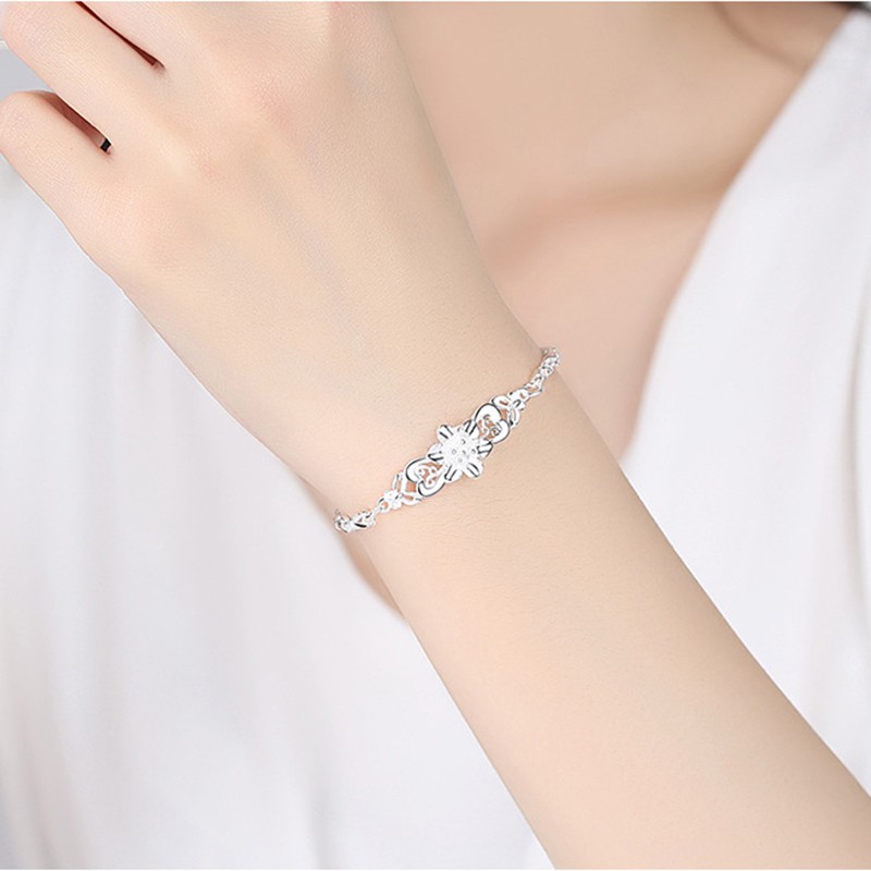 Vòng tay bạc 925 trang sức cổ điển cho phụ nữ
