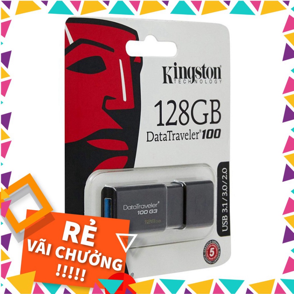 USB KINGSTON DT100G3 USB 3.0 128GB (SPC/ FPT)-Bảo hành 2 năm | BigBuy360 - bigbuy360.vn