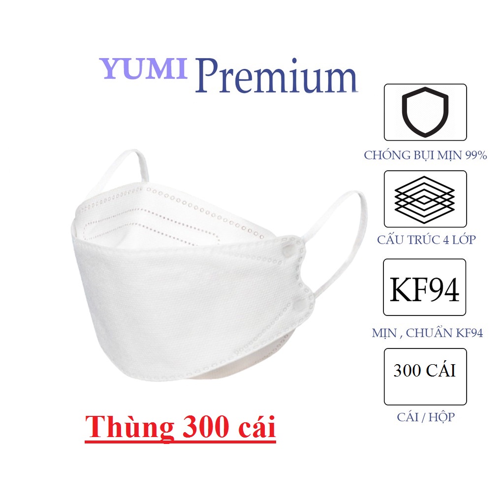 [Mã LIFEXANH03 giảm 10% đơn 500K] Khẩu trang 4d Yumi MASK thùng 300 chiếc, khẩu trang kf94 Thế Giới Khăn