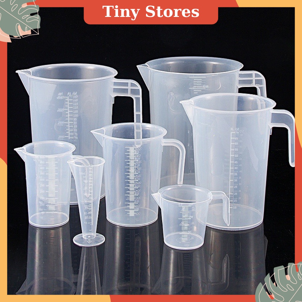 Cốc Đong, Ca Đong Định Lượng Pha Chế Bằng Nhựa Trong Suốt Vạch Chia 100ML-250ML-500ML