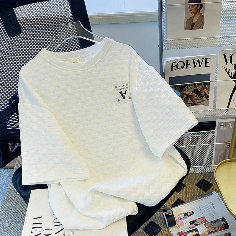 ZHELIHANGFEI Áo Thun Nữ Ngắn Tay Cổ Tròn Sọc Ngang Thời Trang