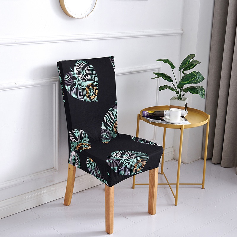 Flower Printed Chair Cover Washable Removable Big Elastic Seat Covers Slipcovers Stretch for Banquet Hotel Wedding