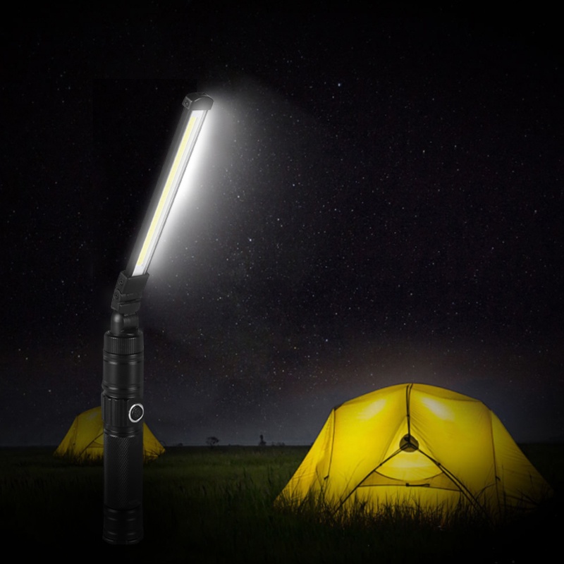 Đèn Pin Làm Việc Có Thể Gấp Gọn 1200 mAh Có Đế Nam Châm Xoay 360° Đèn Pin LED 5 Chế Độ Sáng Tiện Dụng Sửa Chữa Nhà Cửa/ Xe Hơi