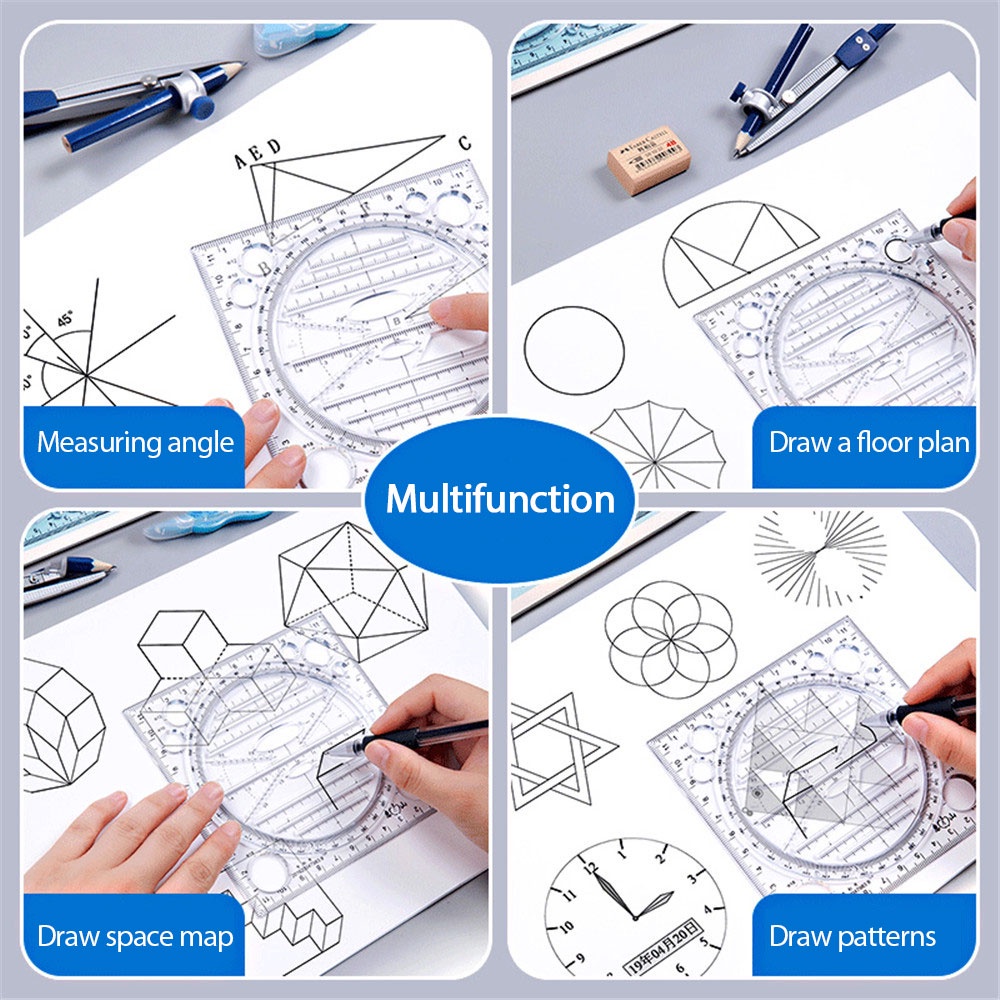 Multi-Purpose Geometric Ruler Draw Ellipse Art