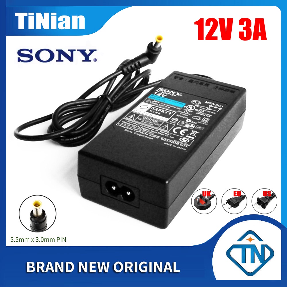 Dây Cáp Sạc 12V 3A AC DC Cho Máy Ảnh Sony DVD DRX-500XDCAM HD
