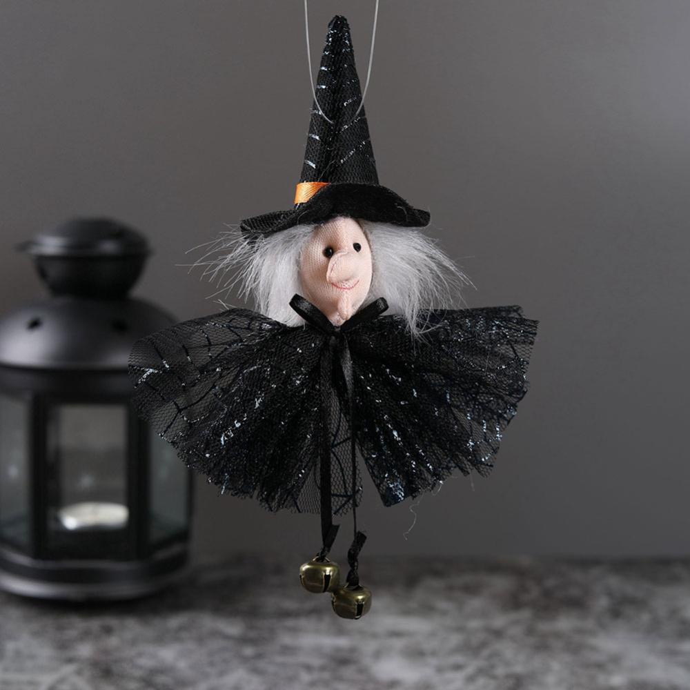 Chuông Đồ Chơi Nhồi Bông Hình Phù Thủy Màu Đen L1X5 Trang Trí Tiệc Halloween