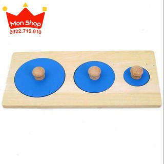 Giáo cụ Montessori 0-3 tuổi - Ghép hình hình tròn to nhỏ