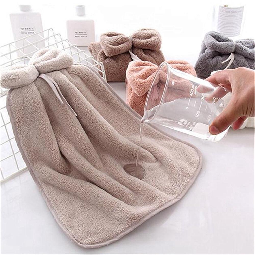 Khăn Lau Tay Mềm Mại Thấm Hút Tốt Nhanh Khô Đính Nơ Xinh Xắn