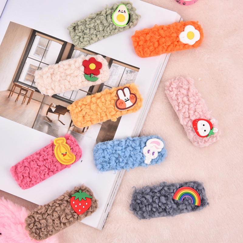 Girls Plush Imitation Lamb Hair Clip Cute Hair Pin Hair Barrette Accessories