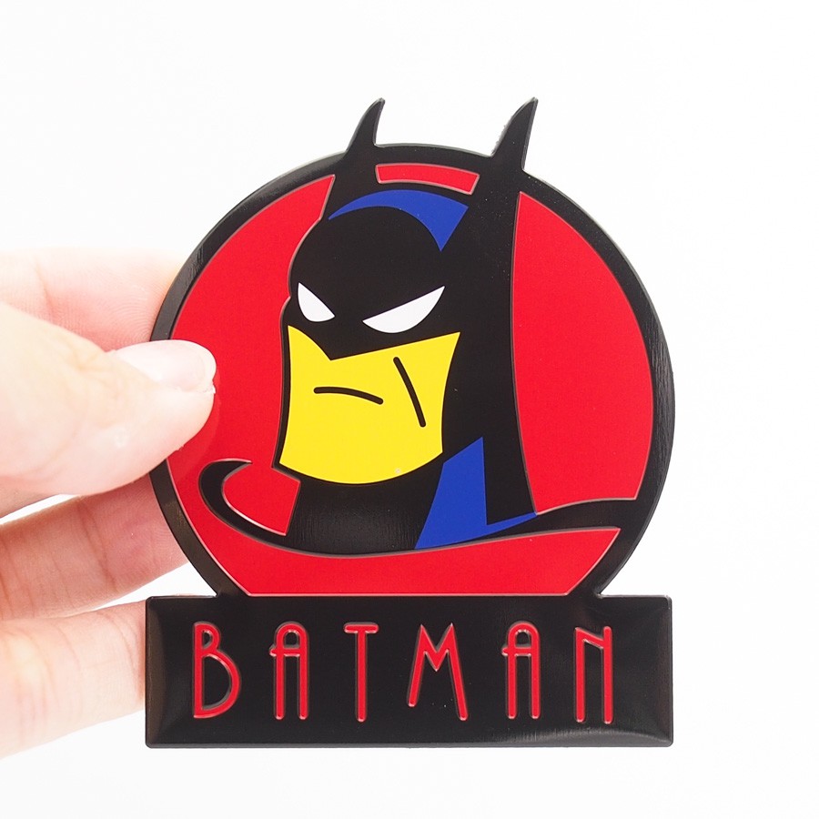 Sticker metal dán xe - Batman nền đỏ - STICKER FACTORY