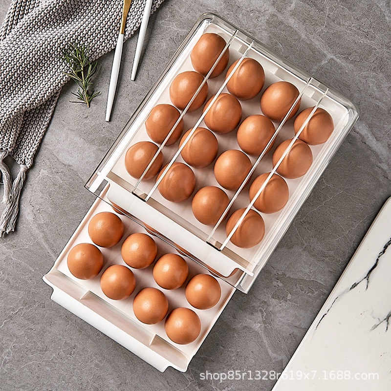 Hộp Đựng Trứng Bằng Nhựa Chống Sốc Tiện Dụng Cho Tủ Lạnh