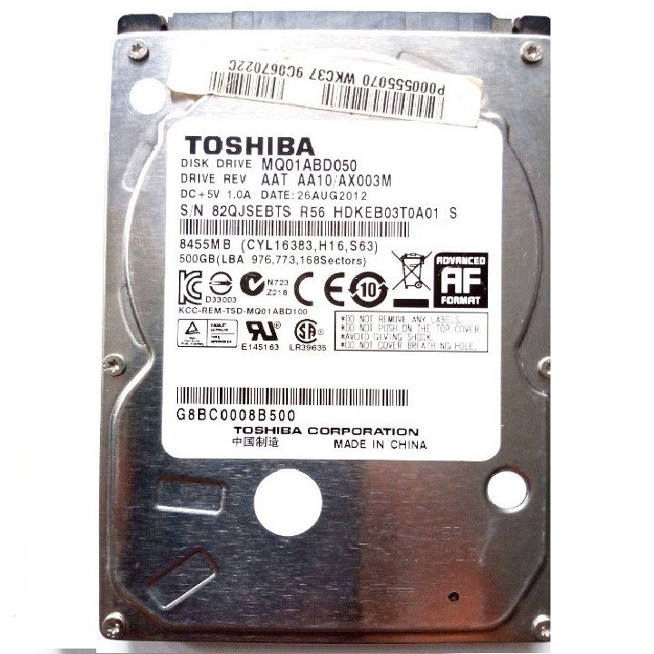 Ổ cứng hdd laptop 2.5 " cũ tháo máy bh 12 tháng 500GB,320GB,250GB,160GB,120GB | BigBuy360 - bigbuy360.vn