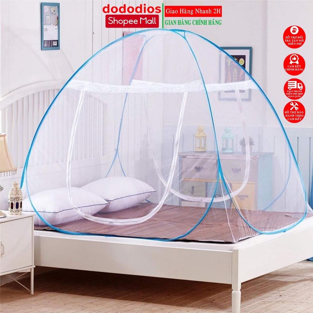 Mùng chụp người lớn tự bung đỉnh chóp gấp gọn 1m2 1m6 1m8 2m2 cao cấp Dododios