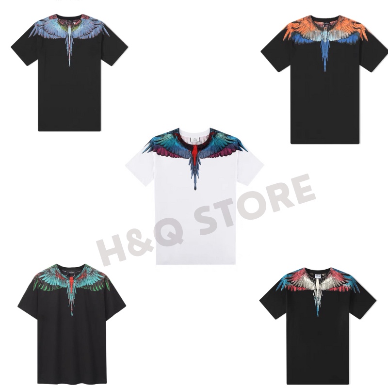 Tổng Hợp 5 Mẫu - Áo Thun - Áo Marcelo Burlon Cánh Chim Họa Tiết Full Size Nam Nữ Hottrend2022