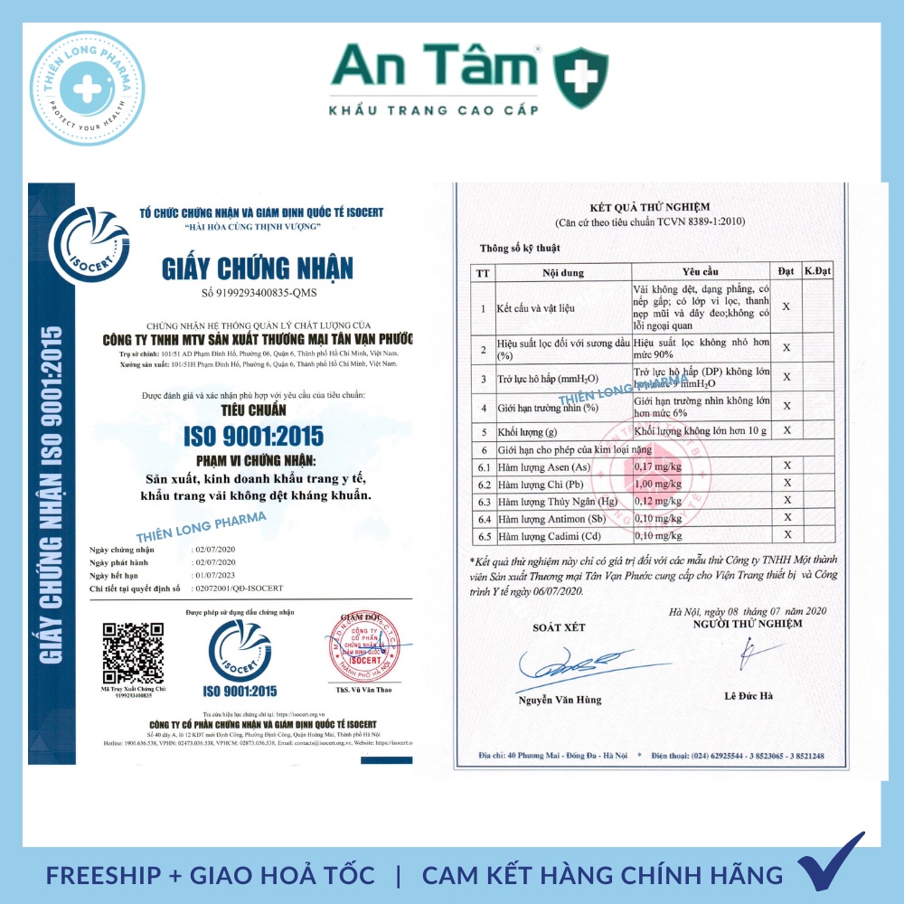Khẩu trang y tế trẻ em An Tâm 3 lớp kháng khuẩn [ Hộp 50 cái] hoạ tiết dễ thương cho bé