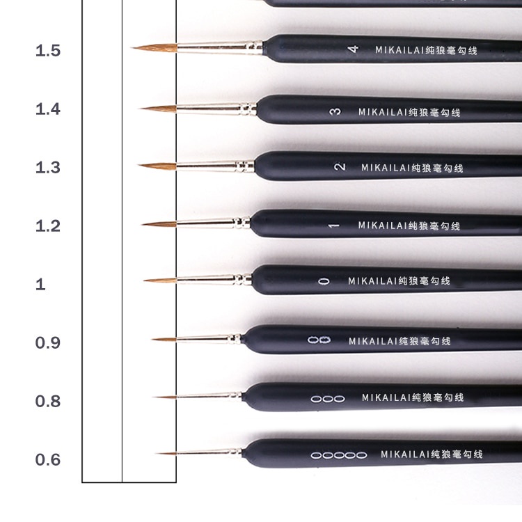 Cọ vẽ đường móc Angel Mark đầu tròn màu đen chất lượng cao chuyên dụng