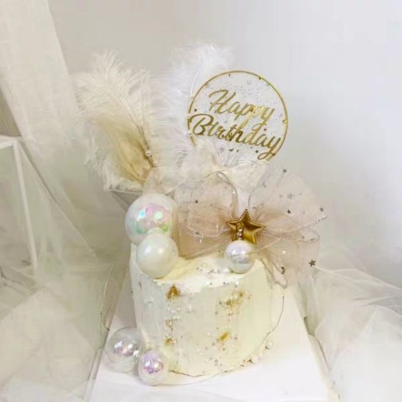 Dream Catcher Phối Ren Lông Vũ Dùng Trang Trí Bánh Kem Chất Lượng Cao