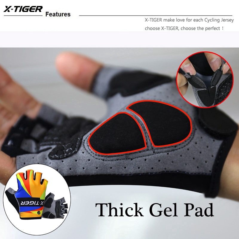 Găng tay gel 3D X-TIGER nửa ngón tiện dụng khi đi xe đạp leo núi