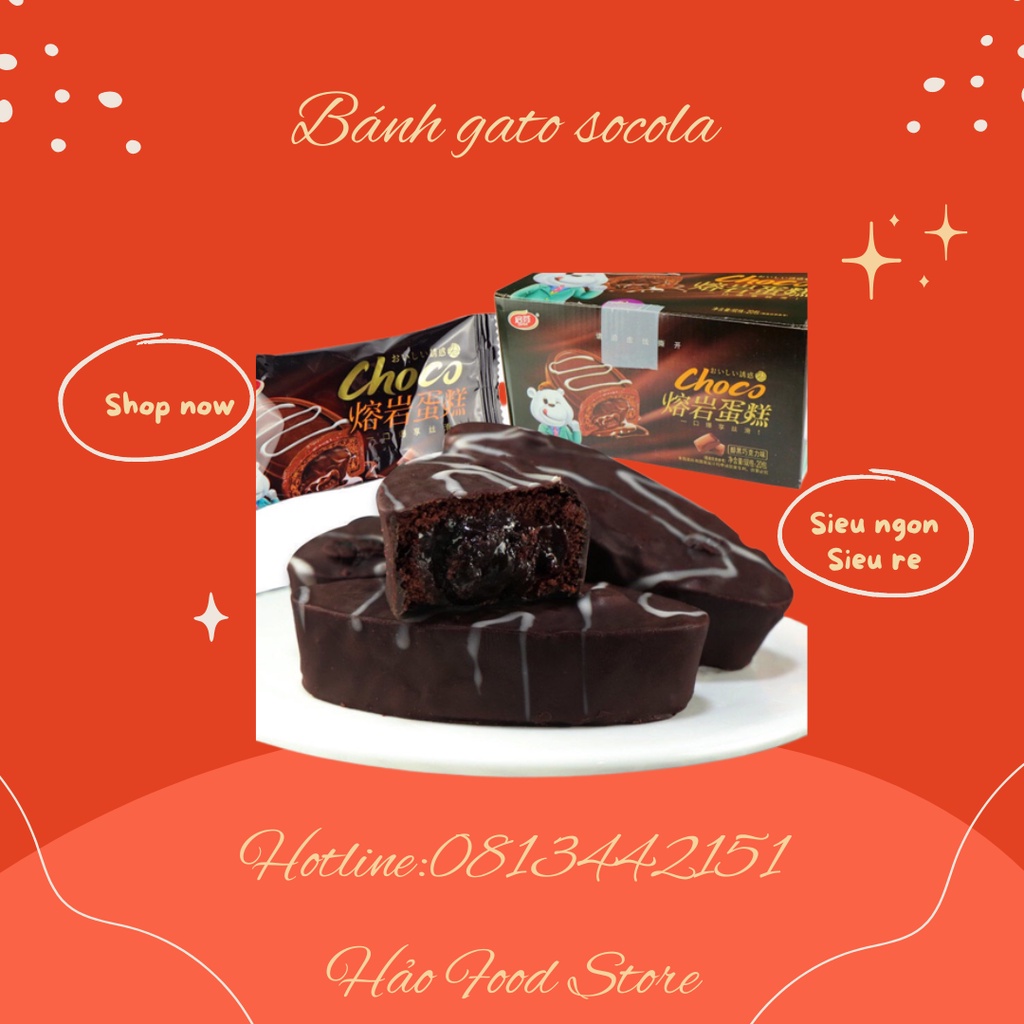 Bánh gato xốp nhân chảy socola